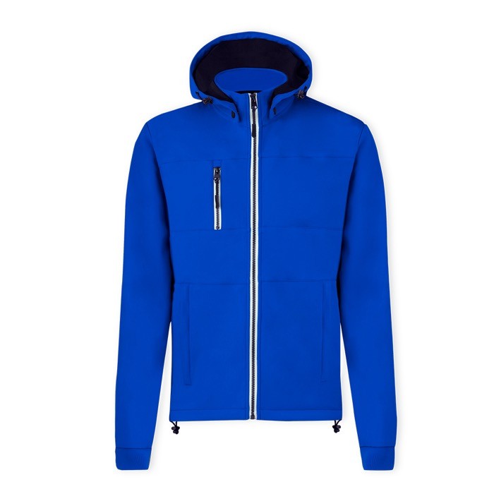 Chaqueta de soft shell con cuello alto e interior micropolar 300 g/m2 color azul primera vista Chaqueta de soft shell con cuello alto e interior micropolar 300 g/m2 color azul primera vista