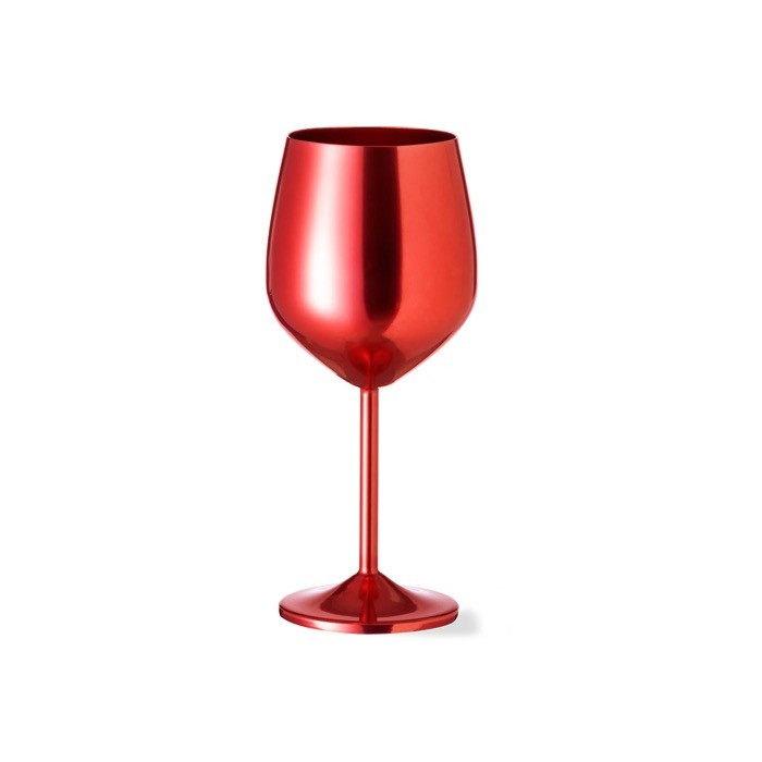 Copa de aluminio en colores metalizados con capacidad de 540ml color rojo vista con logo Copa de aluminio en colores metalizados con capacidad de 540ml color rojo vista con logo