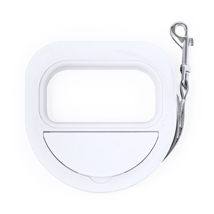 Cinta de paseo para mascotas con compartimiento para bolsas color blanco primera vista