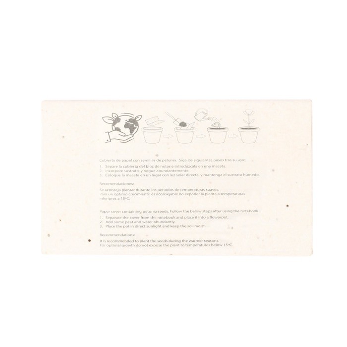 6 ceras de colores en caja de cartón con semillas de petunia color natural cuarta vista 6 ceras de colores en caja de cartón con semillas de petunia color natural cuarta vista