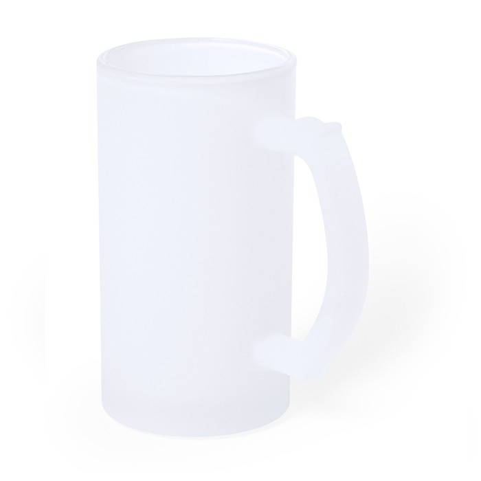 Jarra de cristal para cerveza con acabado mate 500ml color blanco tercera vista Jarra de cristal para cerveza con acabado mate 500ml color blanco tercera vista