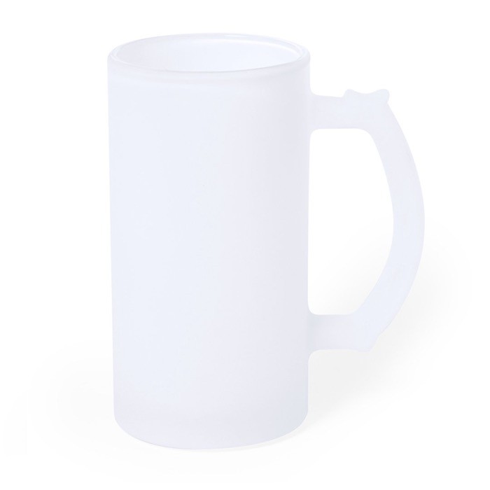 Jarra de cristal para cerveza con acabado mate 500ml color blanco primera vista Jarra de cristal para cerveza con acabado mate 500ml color blanco primera vista