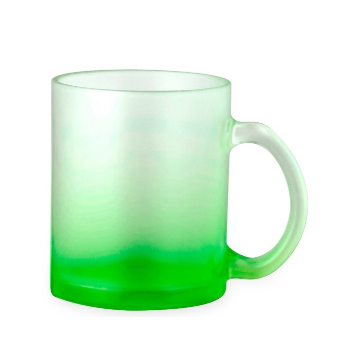 Taza de cristal con acabado mate en colores translúcidos 350ml color verde primera vista Taza de cristal con acabado mate en colores translúcidos 350ml color verde primera vista