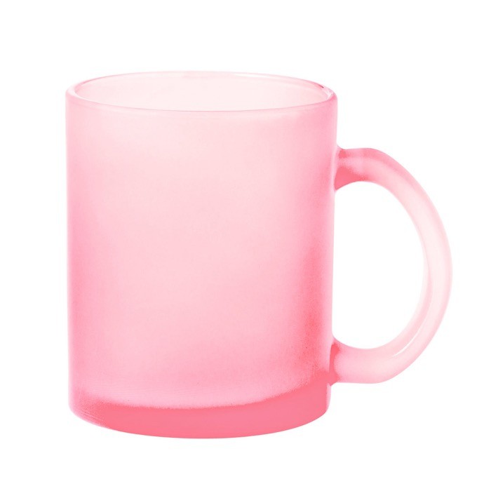 Taza de cristal en varios colores para sublimación 350ml color rosa primera vista