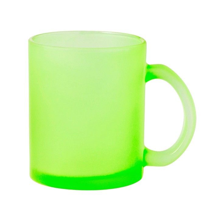 Taza de cristal en varios colores para sublimación 350ml color verde claro primera vista