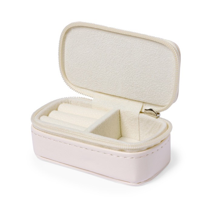 Joyero de polipiel en color natural con dos compartimientos quinta vista Joyero de polipiel en color natural con dos compartimientos quinta vista