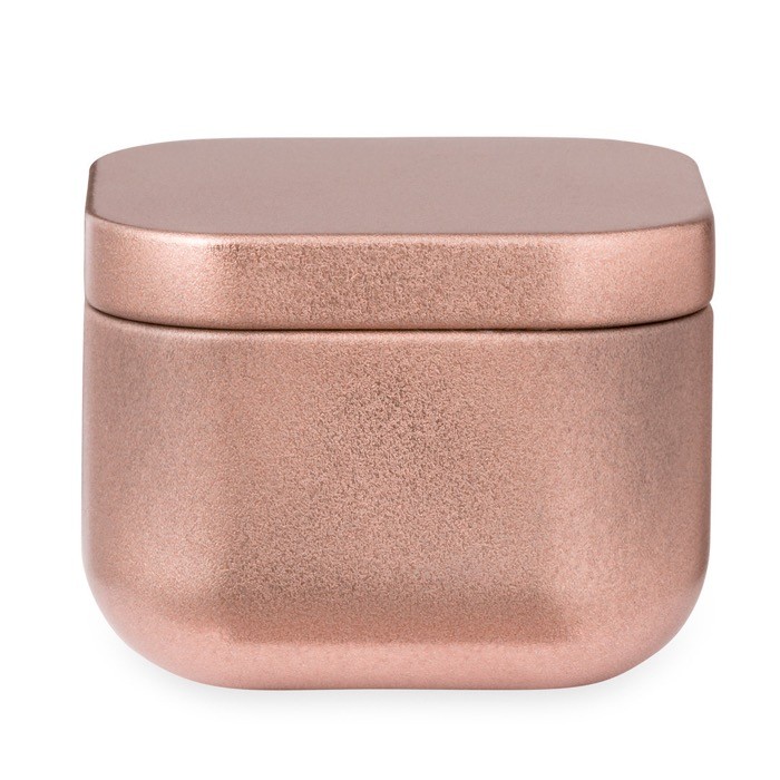 Vela con aroma a vainilla en tarro de metal de varios colores color rosa primera vista