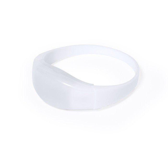 Pulsera de silicona con luces LEDs sensibles a la música color blanco primera vista