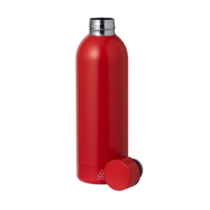 Botella de acero inox reciclado en colores metalizados 500ml tercera vista Botella de acero inox reciclado en colores metalizados 500ml tercera vista