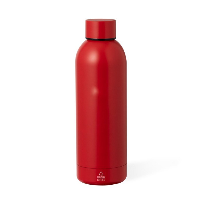 Botella de acero inox reciclado en colores metalizados 500ml color rojo primera vista Botella de acero inox reciclado en colores metalizados 500ml color rojo primera vista