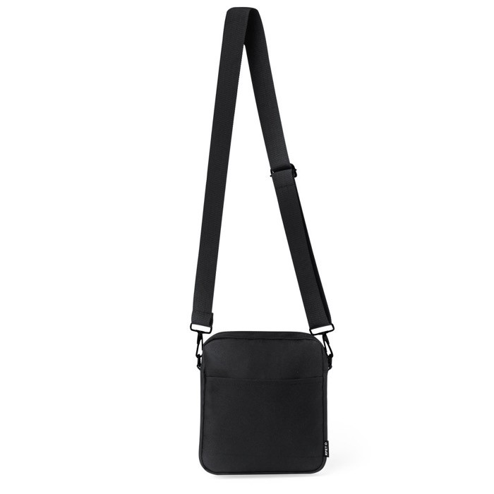 Bandolera de poliéster con bolsillo frontal para fácil acceso cuarta vista Bandolera de poliéster con bolsillo frontal para fácil acceso cuarta vista