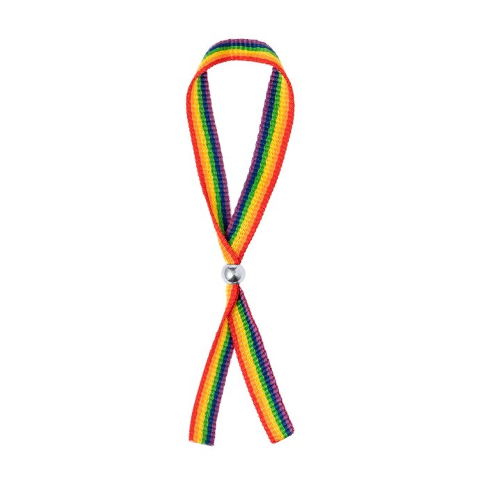 Pulsera de poliéster multicolor con cierre de bola ajustable primera vista