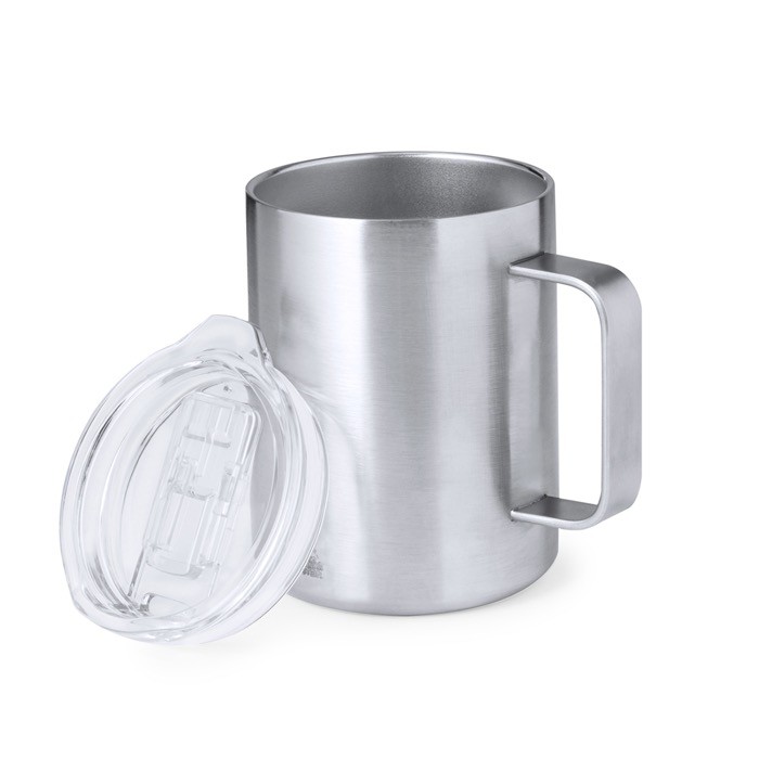 Taza de acero inoxidable de doble pared con dosificador 370ml tercera vista Taza de acero inoxidable de doble pared con dosificador 370ml tercera vista
