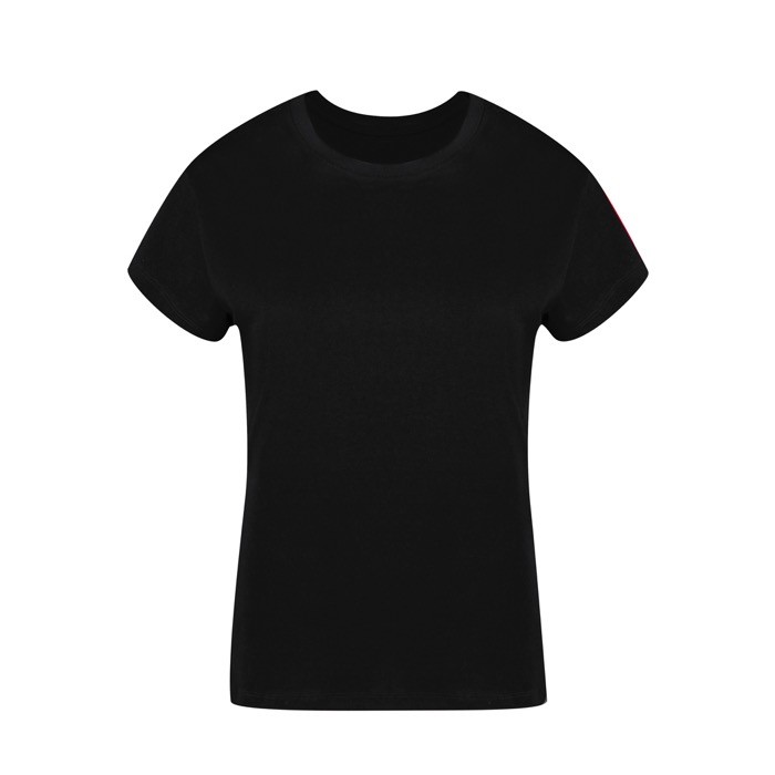 Camiseta para mujer de 100% algodón peinado Ring Spun 160 g/m2 color negro primera vista Camiseta para mujer de 100% algodón peinado Ring Spun 160 g/m2 color negro primera vista