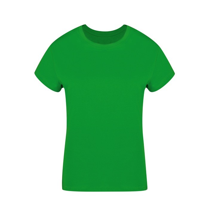 Camiseta para mujer de 100% algodón peinado Ring Spun 160 g/m2 color verde primera vista Camiseta para mujer de 100% algodón peinado Ring Spun 160 g/m2 color verde primera vista