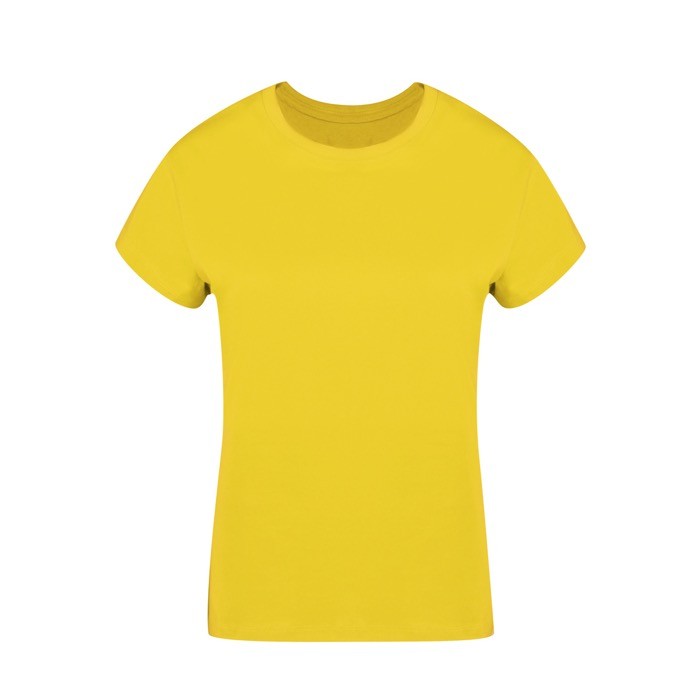 Camiseta para mujer de 100% algodón peinado Ring Spun 160 g/m2 color amarillo primera vista Camiseta para mujer de 100% algodón peinado Ring Spun 160 g/m2 color amarillo primera vista