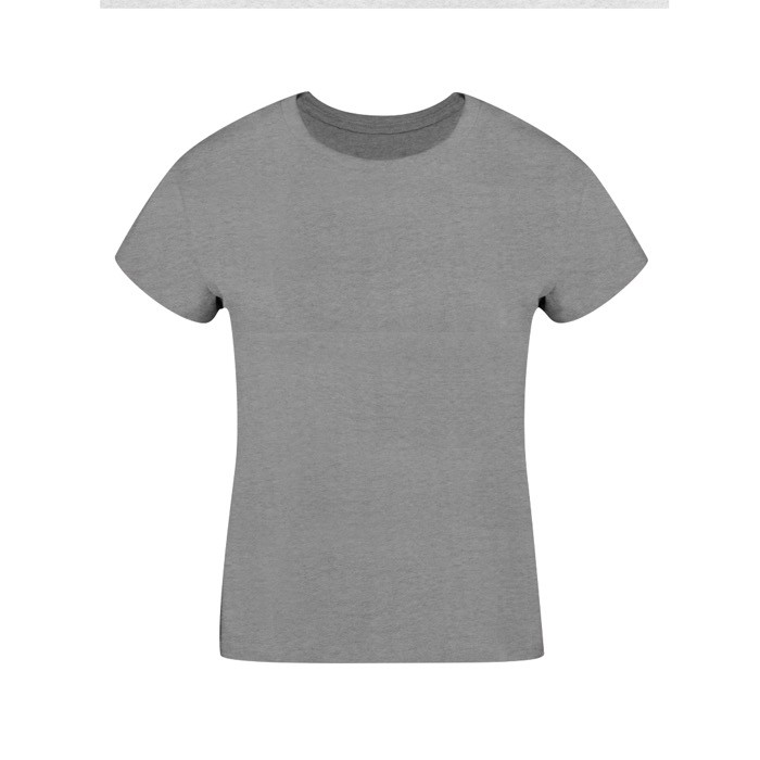 Camiseta para mujer de 100% algodón peinado Ring Spun 160 g/m2 color gris primera vista Camiseta para mujer de 100% algodón peinado Ring Spun 160 g/m2 color gris primera vista
