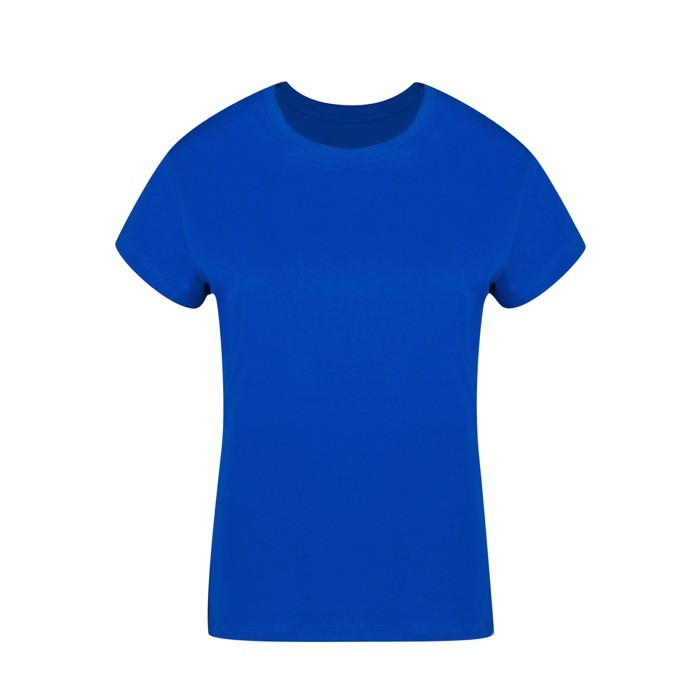 Camiseta para mujer de 100% algodón peinado Ring Spun 160 g/m2 color azul primera vista Camiseta para mujer de 100% algodón peinado Ring Spun 160 g/m2 color azul primera vista