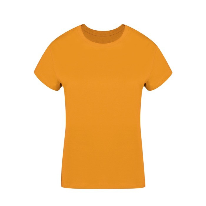 Camiseta para mujer de 100% algodón peinado Ring Spun 160 g/m2 color dorado primera vista Camiseta para mujer de 100% algodón peinado Ring Spun 160 g/m2 color dorado primera vista
