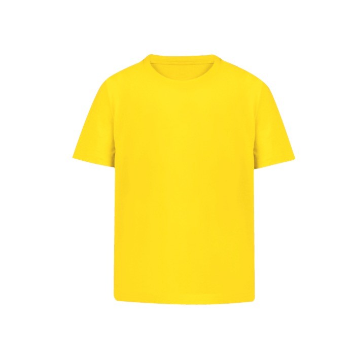 Camiseta para niños de 100% algodón peinado Ring Spun 160 g/m2 color amarillo primera vista Camiseta para niños de 100% algodón peinado Ring Spun 160 g/m2 color amarillo primera vista