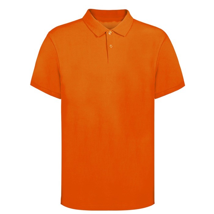 Polo unisex de 100% algodón peinado Ring Spun con 2 botones 220 g/m2 color naranja primera vista