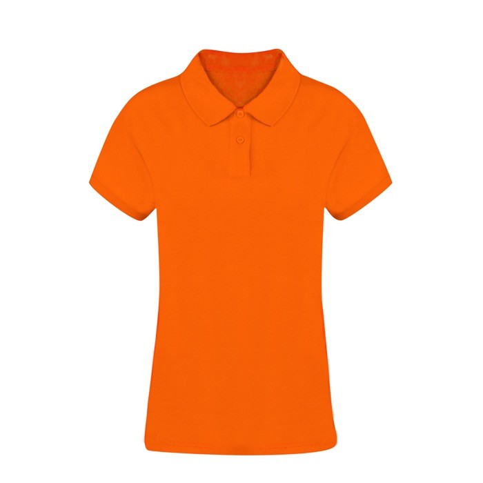 Polo para mujer 100% algodón peinado Ring Spun con 2 botones 220 g/m2 color naranja primera vista
