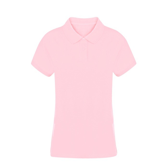 Polo para mujer 100% algodón peinado Ring Spun con 2 botones 220 g/m2 color rosa primera vista