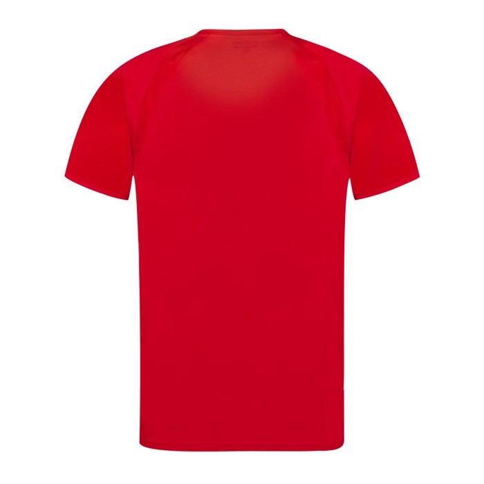Camiseta técnica de 100% poliéster transpirable 135 g/m2 color rojo cuarta vista