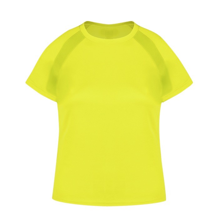 Camiseta técnica para mujer de 100% poliéster transpirable 135 g/m2 color amarillo primera vista