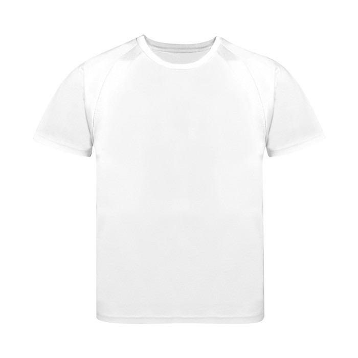 Camiseta técnica para niños de 100% poliéster transpirable 135 g/m2 color blanco primera vista