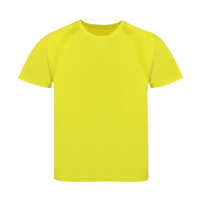Camiseta técnica para niños de 100% poliéster transpirable 135 g/m2 color amarillo primera vista