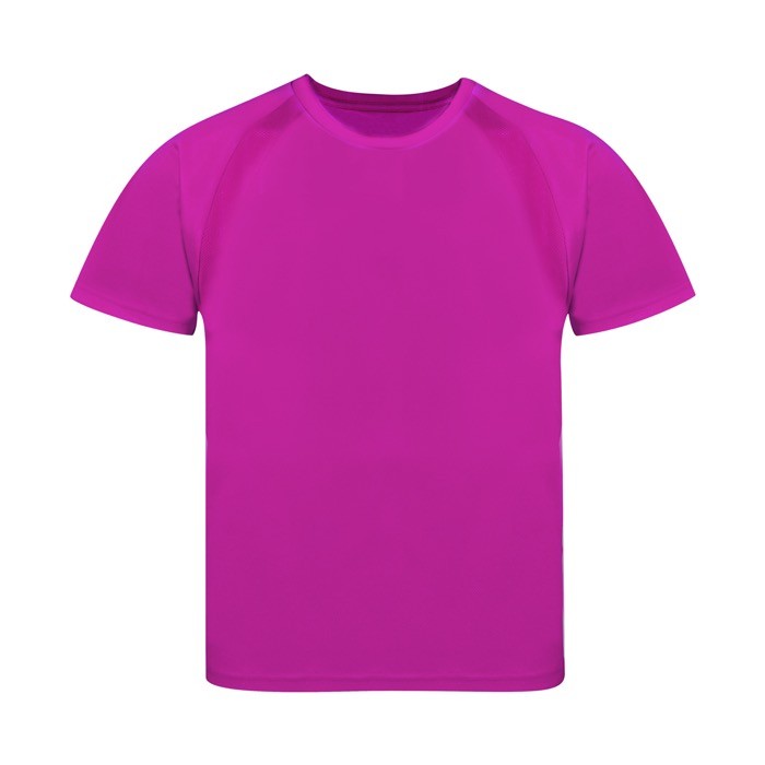 Camiseta técnica para niños de 100% poliéster transpirable 135 g/m2 color fucsia primera vista