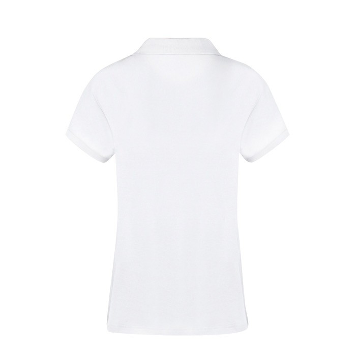 Polo blanco para mujer de 100% algodón con 2 botones a juego 220 g/m2 color blanco quinta vista