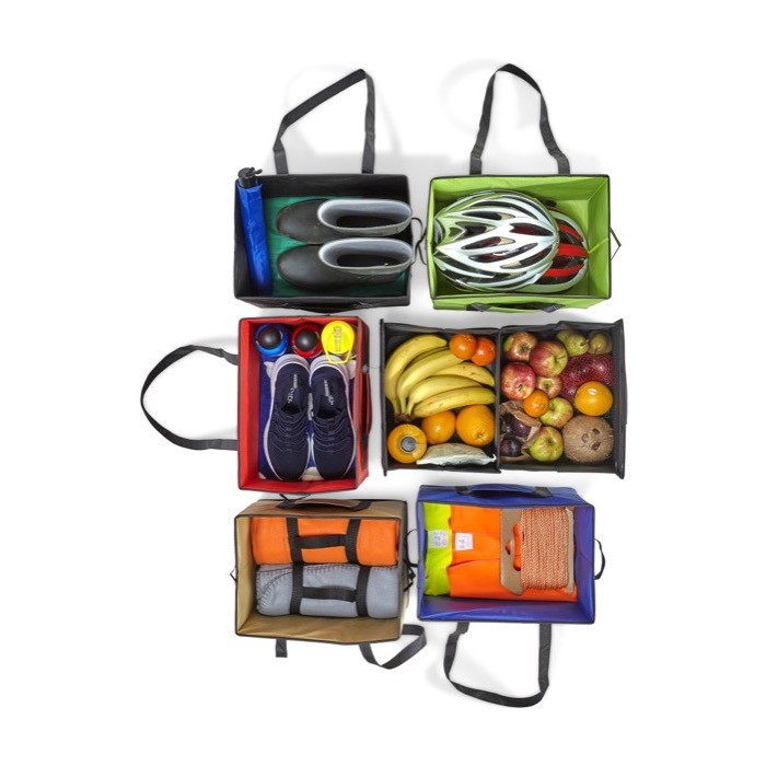 Organizador plegable con base de cartón con asas cortas y largas primera vista Organizador plegable con base de cartón con asas cortas y largas primera vista