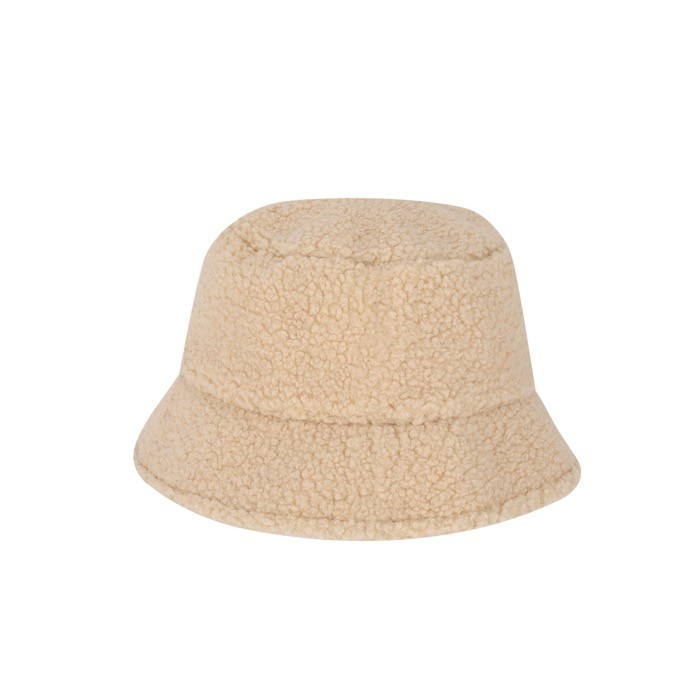 Gorro de sherpa y suave tacto con cordón ajustable interno color beige primera vista Gorro de sherpa y suave tacto con cordón ajustable interno color beige primera vista