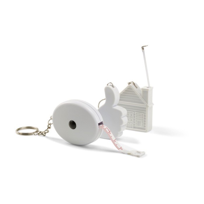 Llavero en forma de casa personalizable con flexómetro incluido tercera vista
