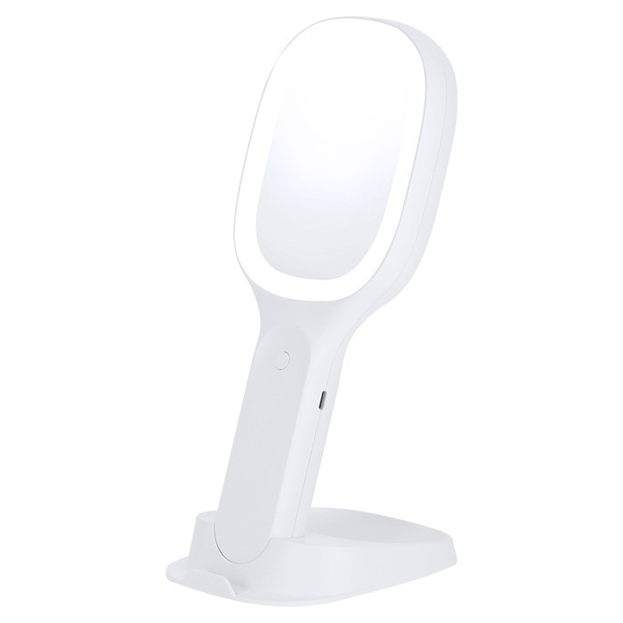 Espejo multifunción con cargador inalámbrico, soporte móvil y luz tercera vista Espejo multifunción con cargador inalámbrico, soporte móvil y luz tercera vista