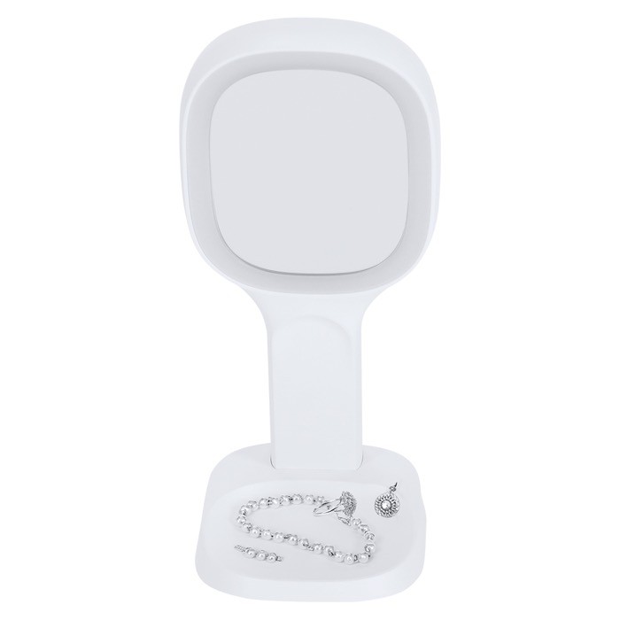 Espejo multifunción con cargador inalámbrico, soporte móvil y luz Espejo multifunción con cargador inalámbrico, soporte móvil y luz