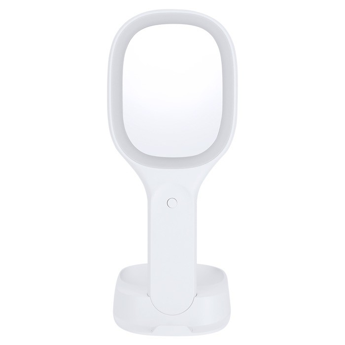 Espejo multifunción con cargador inalámbrico, soporte móvil y luz color blanco primera vista Espejo multifunción con cargador inalámbrico, soporte móvil y luz color blanco primera vista