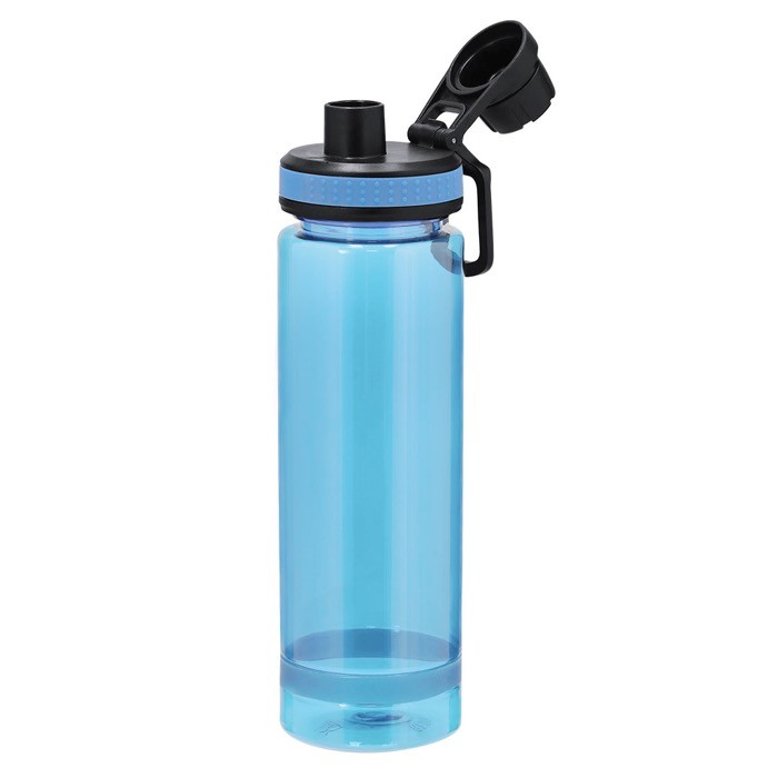 Botella translucida mate de RPET con tapa y asa negra 700ml séptima vista Botella translucida mate de RPET con tapa y asa negra 700ml séptima vista