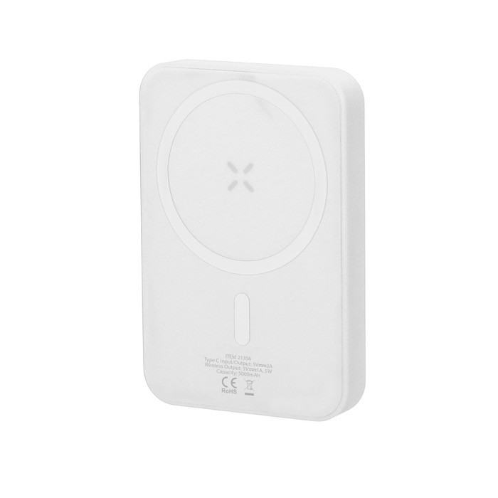 Batería externa para móvil con fijación magnética Magsafe 5.000 mAh color blanco primera vista Batería externa para móvil con fijación magnética Magsafe 5.000 mAh color blanco primera vista