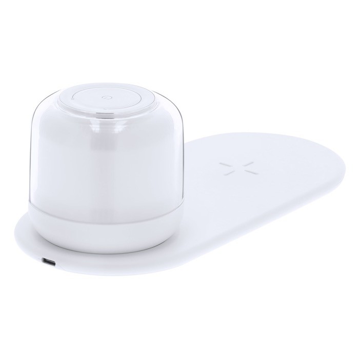 Cargador inalámbrico con lámpara de luz blanca y multicolor 15W cuarta vista Cargador inalámbrico con lámpara de luz blanca y multicolor 15W cuarta vista