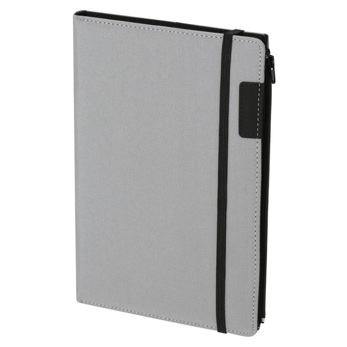 Portafolio de RPET con bloc de notas extraíble de hojas a rayas A5 segunda vista Portafolio de RPET con bloc de notas extraíble de hojas a rayas A5 segunda vista