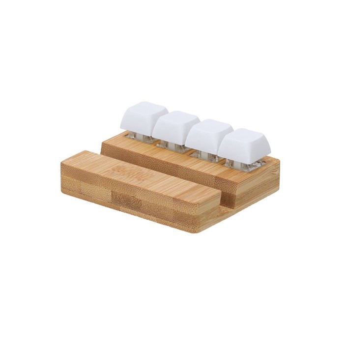 Soporte para móvil con teclado mecánico de funcionalidad antiestrés segunda vista