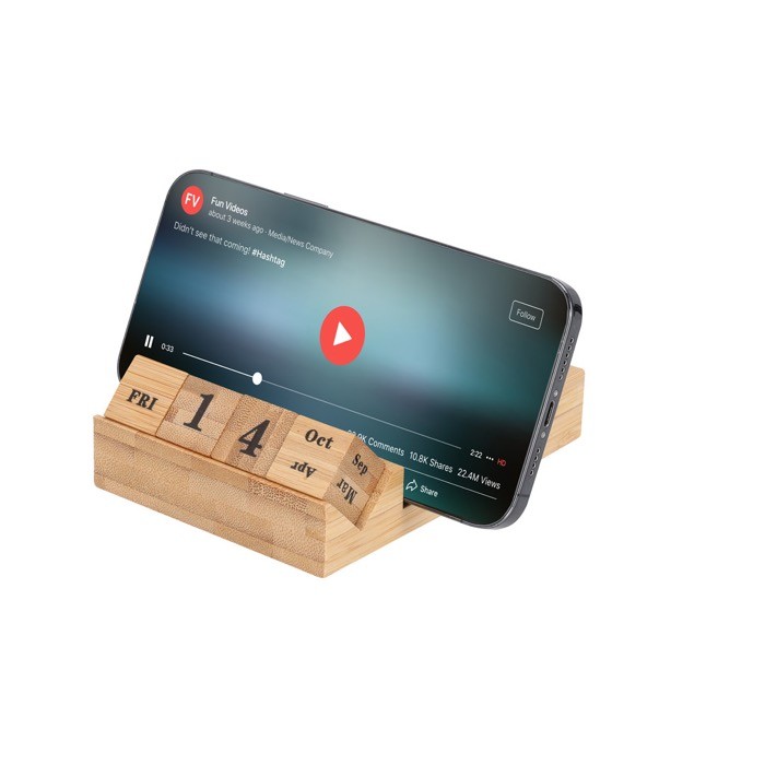 Soporte de móvil con calendario perpetuo en cubos y notas adhesivas cuarta vista Soporte de móvil con calendario perpetuo en cubos y notas adhesivas cuarta vista