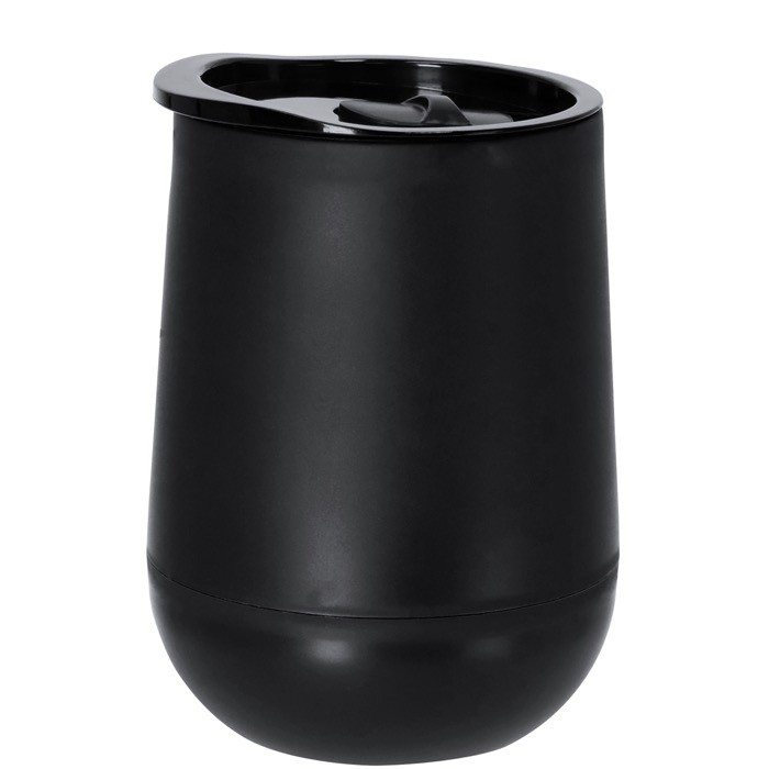 Vaso take away de doble pared con base redonda y tapa a juego 320ml color negro primera vista Vaso take away de doble pared con base redonda y tapa a juego 320ml color negro primera vista