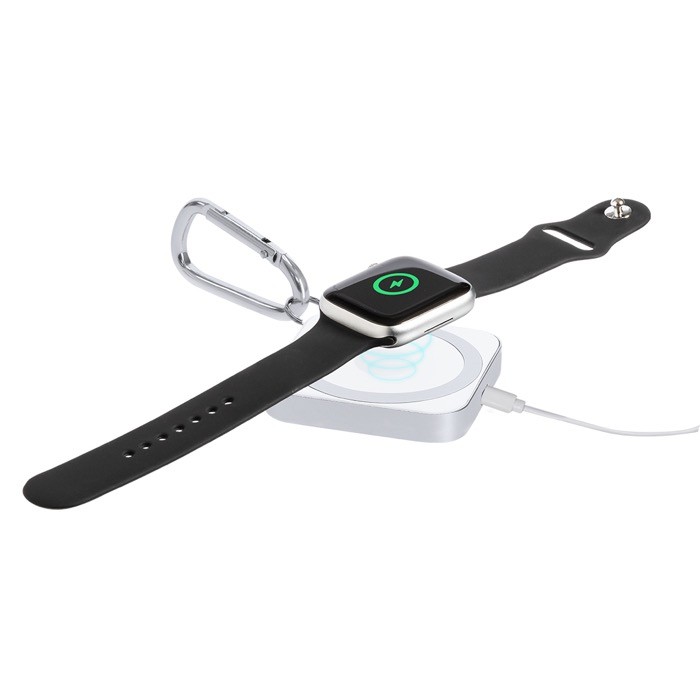 Cargador inalámbrico con mosquetón para dispositivos tecnológicos 15W Cargador inalámbrico con mosquetón para dispositivos tecnológicos 15W