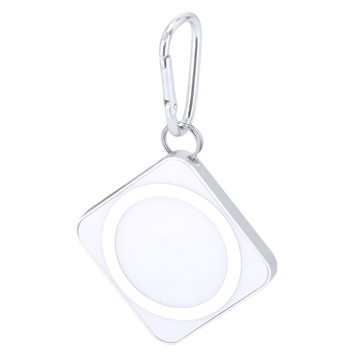 Cargador inalámbrico con mosquetón para dispositivos tecnológicos 15W color blanco primera vista Cargador inalámbrico con mosquetón para dispositivos tecnológicos 15W color blanco primera vista