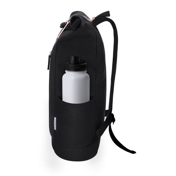 Mochila roll-top de 100% canvas reciclado con cierre de hebilla sexta vista Mochila roll-top de 100% canvas reciclado con cierre de hebilla sexta vista