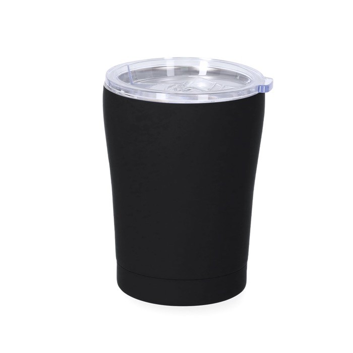 Vaso térmico de acero inoxidable con tapa a presión y dosificador 350ml color negro primera vista